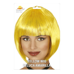 Krátká paruka mikádo s ofinou žlutá